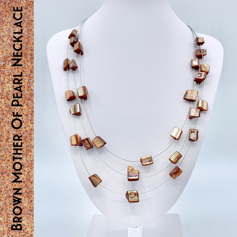 Brown Mother Of Pearl Necklace